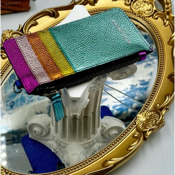 🆕 KURT GEIGER LONDON 🧿 NWOT Rainbow Shop 690 Card Holder in Multi Rainbow - Picture 10 of 11